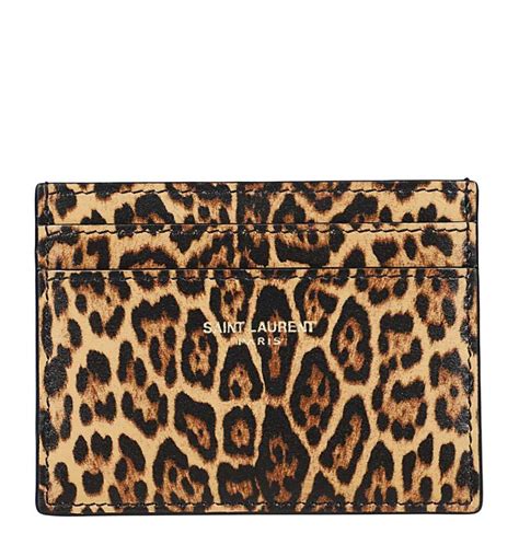 leopard card holder ysl|YSL card holder used.